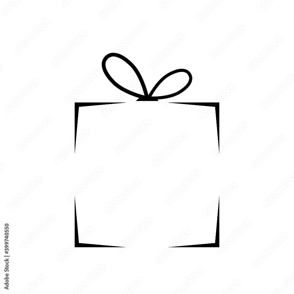 Sticker Gift box icon isolated on white background