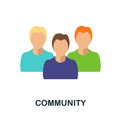 Community flat icon. Color simple element from volunteering collection. Creative Community icon for web design, templates, infographics and more