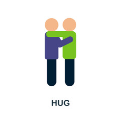 Hug flat icon. Color simple element from volunteering collection. Creative Hug icon for web design, templates, infographics and more