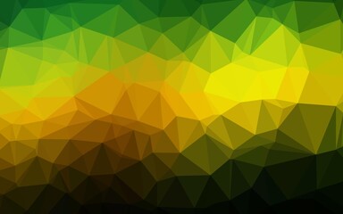 Dark Green, Yellow vector polygon abstract backdrop.