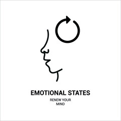 Vector image. Mind renewal icon.