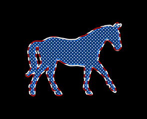 Horse animal United States of America USA Flag illustration
