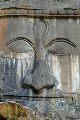 Sculptures carved into the rock at the archaeological site of Unakoti in the state of Tripura. India.