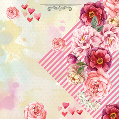 colorful floral backgrounds with rose design and girlish colors