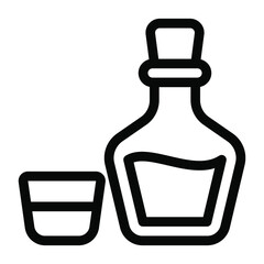 
Drinking wine glasses on dating table icon of solid design 
