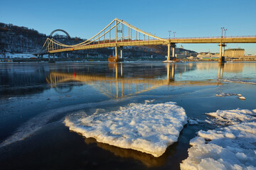 Park bridge across the Dnieper