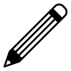 Graphite Pencil Flat Icon Isolated On White Background