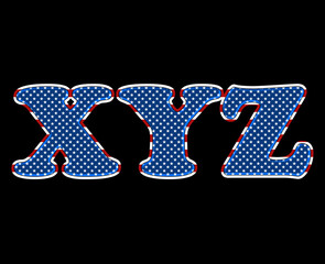 xyz Alphabet United States of America USA Flag illustration