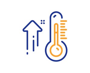 High thermometer line icon. Temperature diagnostic sign. Fever measuring symbol. Quality design element. Line style high thermometer icon. Editable stroke. Vector