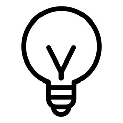 Light Bulb Flat Icon Isolated On White Background