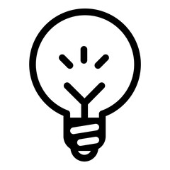 Light Bulb Idea Flat Icon Isolated On White Background