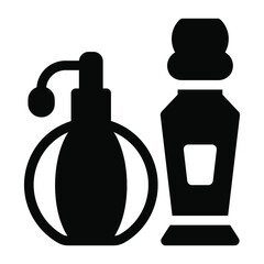 
Fragrance cosmetic accessory, glyph icon of perfume 

