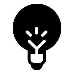 Obraz premium Light Bulb Idea Flat Icon Isolated On White Background