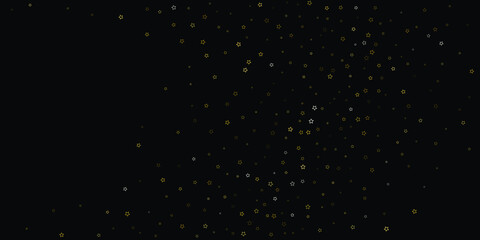 Gold Glitter Stars. Luxury Shiny Confetti. Scattered little sparkle. Flash glow silver, elements. Random magic tiny light. Gold stellar fall black background. New Year, Christmas Vector illustration.