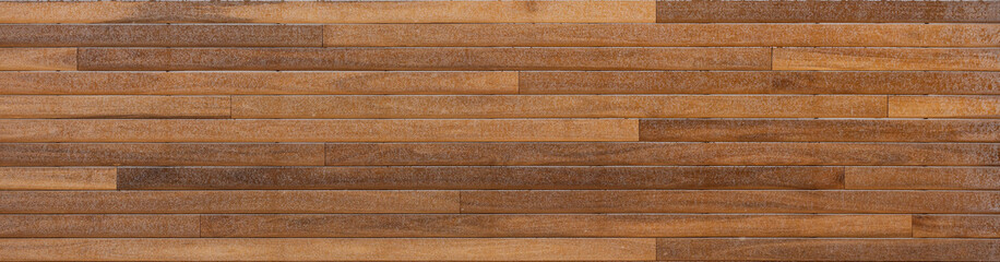 Panorama Wooden texture in the snow. Solid with natural wood grain patterns, painted with white...