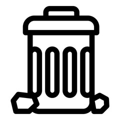 Trash Bin Flat Icon Isolated On White Background