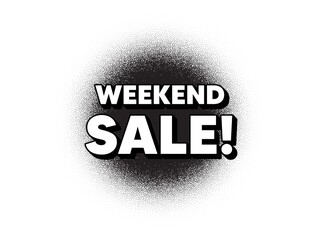 Weekend Sale. Dotwork stain pattern. Stipple dots banner. Special offer price sign. Advertising Discounts symbol. Abstract dotted circle. Weekend sale banner. Vector