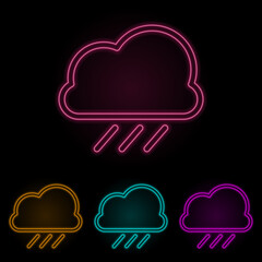 rain color neon set. Simple thin line, outline vector of web icons for ui and ux, website or mobile application