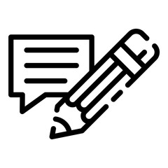 Pencil Message Communication Flat Icon Isolated On White Background