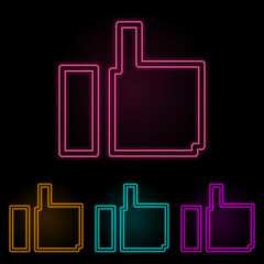 excellent mark color neon set. Simple thin line, outline vector of web icons for ui and ux, website or mobile application