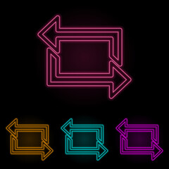 replay mark color neon set. Simple thin line, outline vector of web icons for ui and ux, website or mobile application