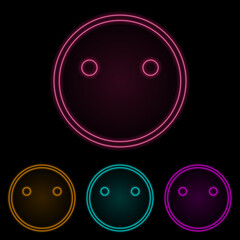 emote indifference color neon set. Simple thin line, outline vector of web icons for ui and ux, website or mobile application