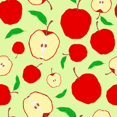 Apple pattern fruit flat seamless colorful background