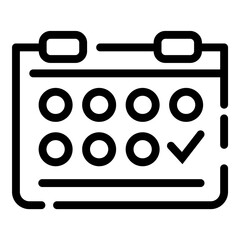 Office Work Schedule Calendar Flat Icon Isolated On White Background