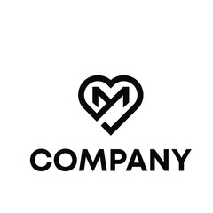 Letter M Love logo 
