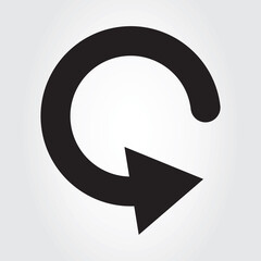 Arrow replay icon isolated on background. Trendy arrow replay icon in flat style for web site. Creative arrow template for app, ui and logo. Replay icon vector