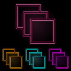strata color neon set. Simple thin line, outline vector of web icons for ui and ux, website or mobile application