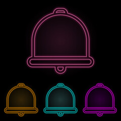 bell color neon set. Simple thin line, outline vector of web icons for ui and ux, website or mobile application
