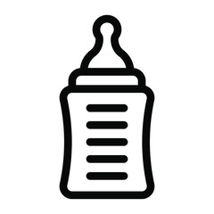 
Feeding glass jar with pacifier, solid icon of baby bottle 
