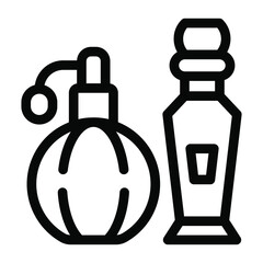 
Fragrance cosmetic accessory, glyph icon of perfume 
