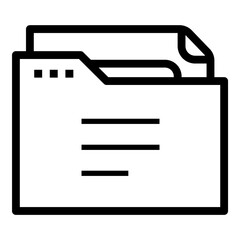 File Folder Text Document Flat Icon Isolated On White Background