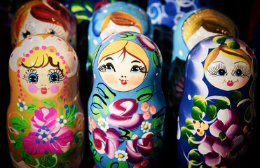 Brightly Painted Russian Babuska Dolls