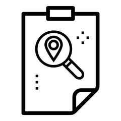 Architecture Geo Location Search Flat Icon Isolated On White Background