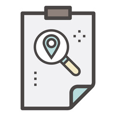 Architecture Geo Location Search Flat Icon Isolated On White Background