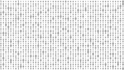 Technology stream binary code. Digital illustration. White matrix background. Programming, coding, hacking and encryption. © estar 2020