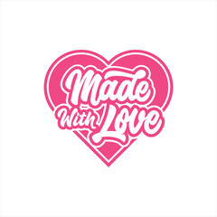 Valentine day made with love logo