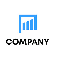 P graphic bar logo design