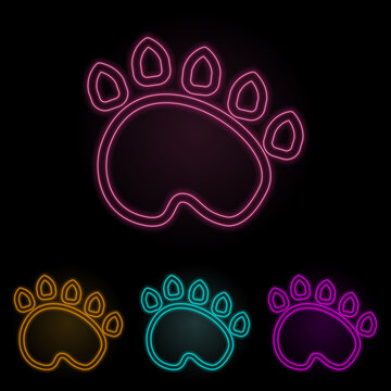 trail of the beast color neon set. Simple thin line, outline vector of web icons for ui and ux, website or mobile application