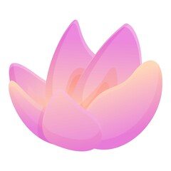 Plumeria flower icon. Cartoon of plumeria flower vector icon for web design isolated on white background