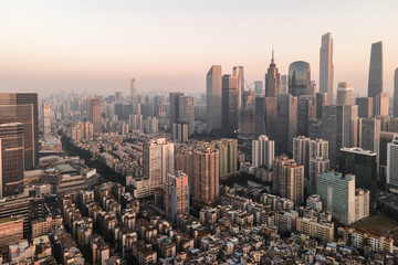 Aerial photography of the architectural landscape of modern Chinese cities