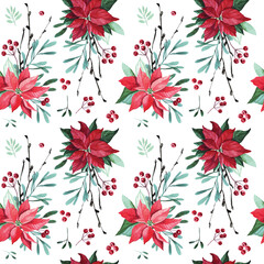 watercolor christmas flowers