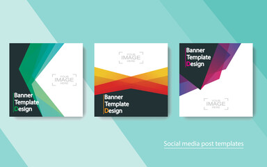set banner social media post design,vector illustrations.