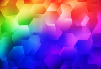 Obraz na płótnie Canvas Light Multicolor vector background with set of hexagons.