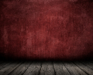 Vintage room interior with old wooden floor. 3d illustration