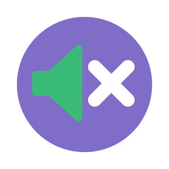 Obraz premium Mute Speaker Icon Sign, No Sound Button