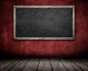 Vintage room interior with old frame and wood floor. 3d illustration